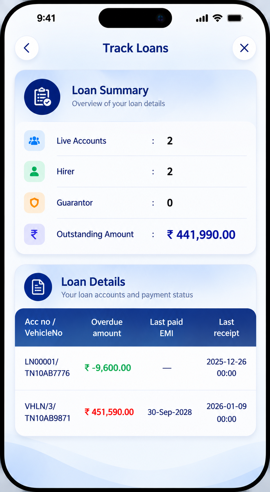 Ascentya Customer App screen